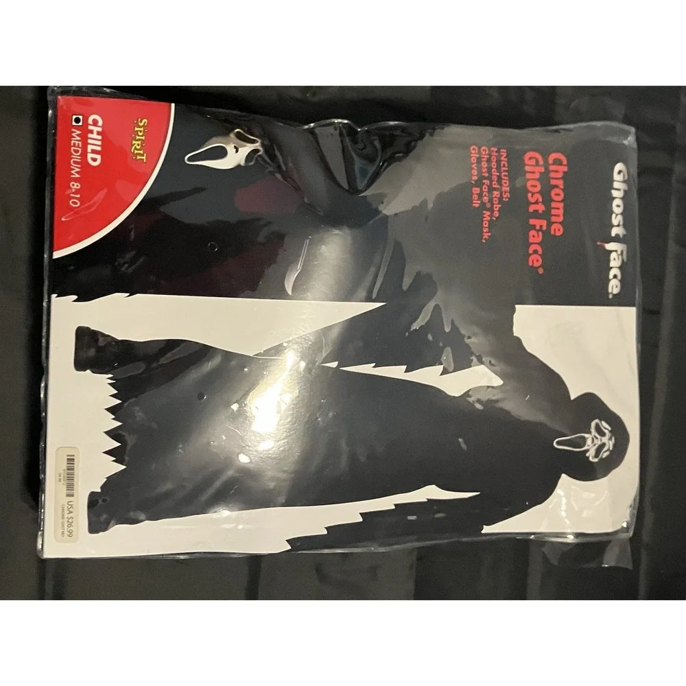 Spirit Halloween Scream Chrome Ghost Face Childs Costume Medium Y 8-10